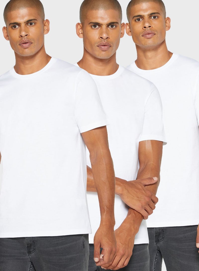 Seventy Five Basics 3 Pack Essential Crew Neck T-Shirts - Image 3